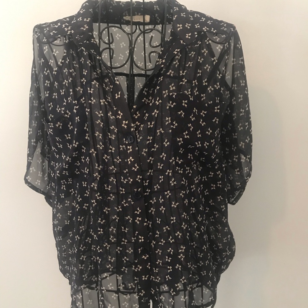 Nordstrom Lush Navy work blouse